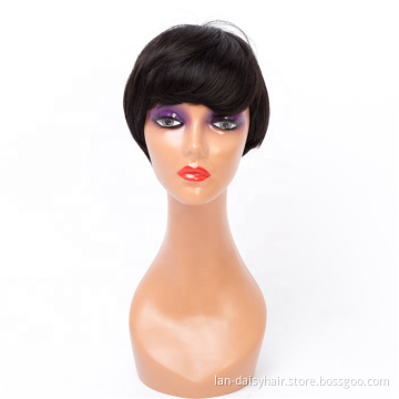 For Black Women Wholesale Cheap Short Bob Wig Natural Color Full Machine Made Human Hair Wigs Brazilian Remy Hair